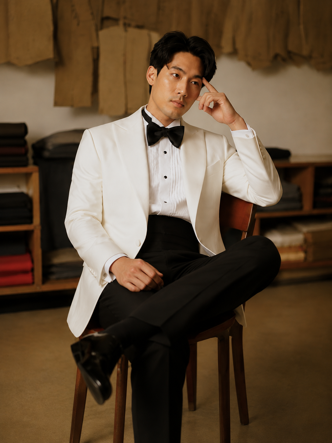 Ivory Luxe Tuxedo – Classic White