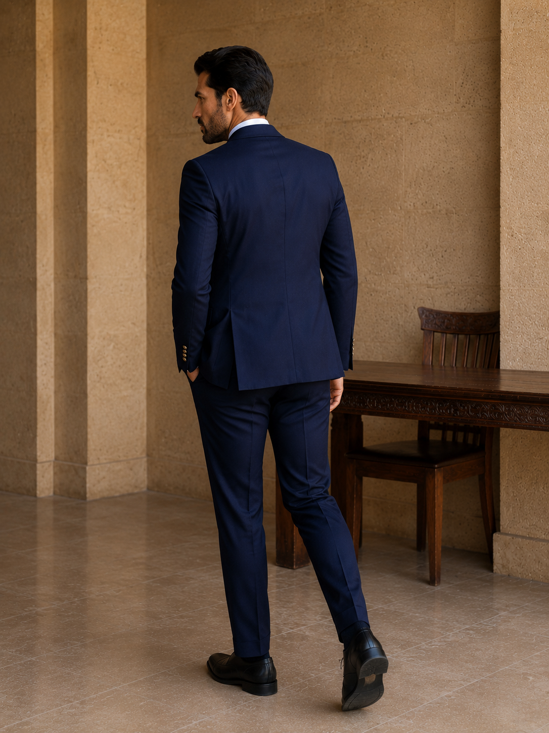 Old Money Navy Blue Double-Breasted Suit – Timeless Luxury & Quiet Sophistication