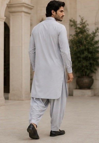 SIYARAM’S Ice Grey Premium Pathani Suit