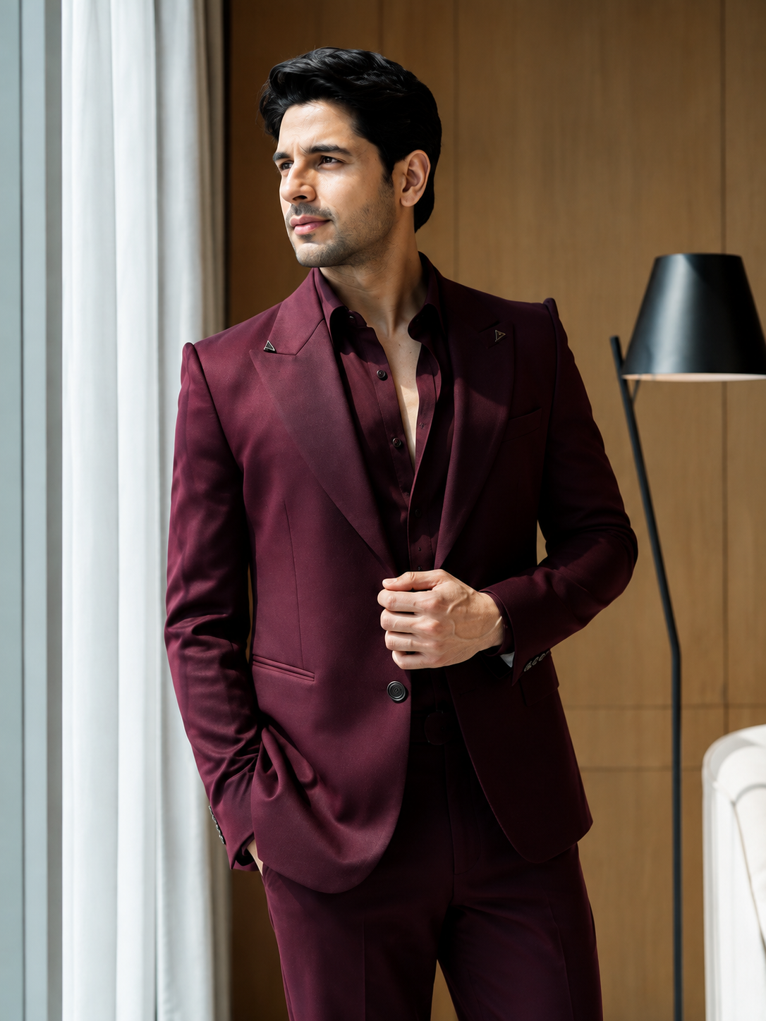 Burgundy Luxe Tailored Suit