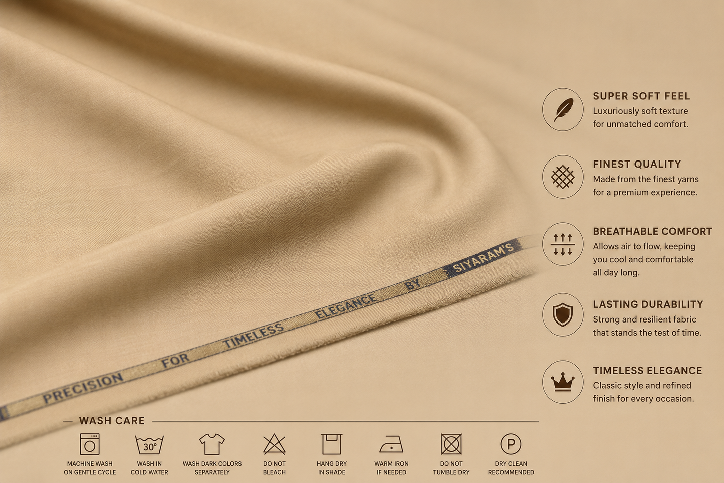 SIYARAM'S Premium Beige Pathani Suit for Men | Soft Feel | Classic Fit