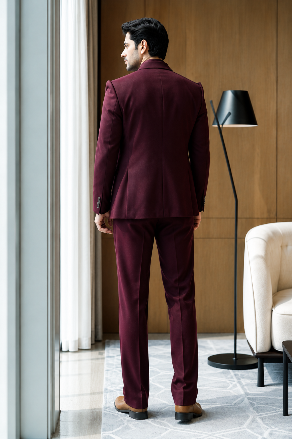 Burgundy Luxe Tailored Suit