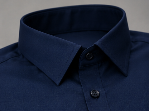 RUKMAN Men's Premium Navy Blue Cotton Shirt | Full Sleeve Formal, Business & Smart Casual Shirt