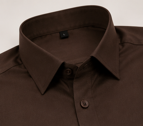 RUKMAN Men's Premium Brown Cotton Shirt | Elegant Full Sleeve Formal & Smart Casual Shirt