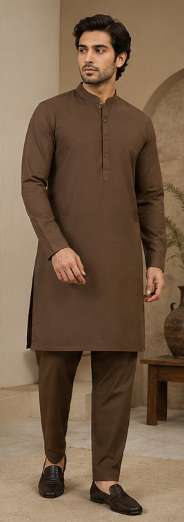 GEE CEE Coffee Brown Kurta Pyjama Set